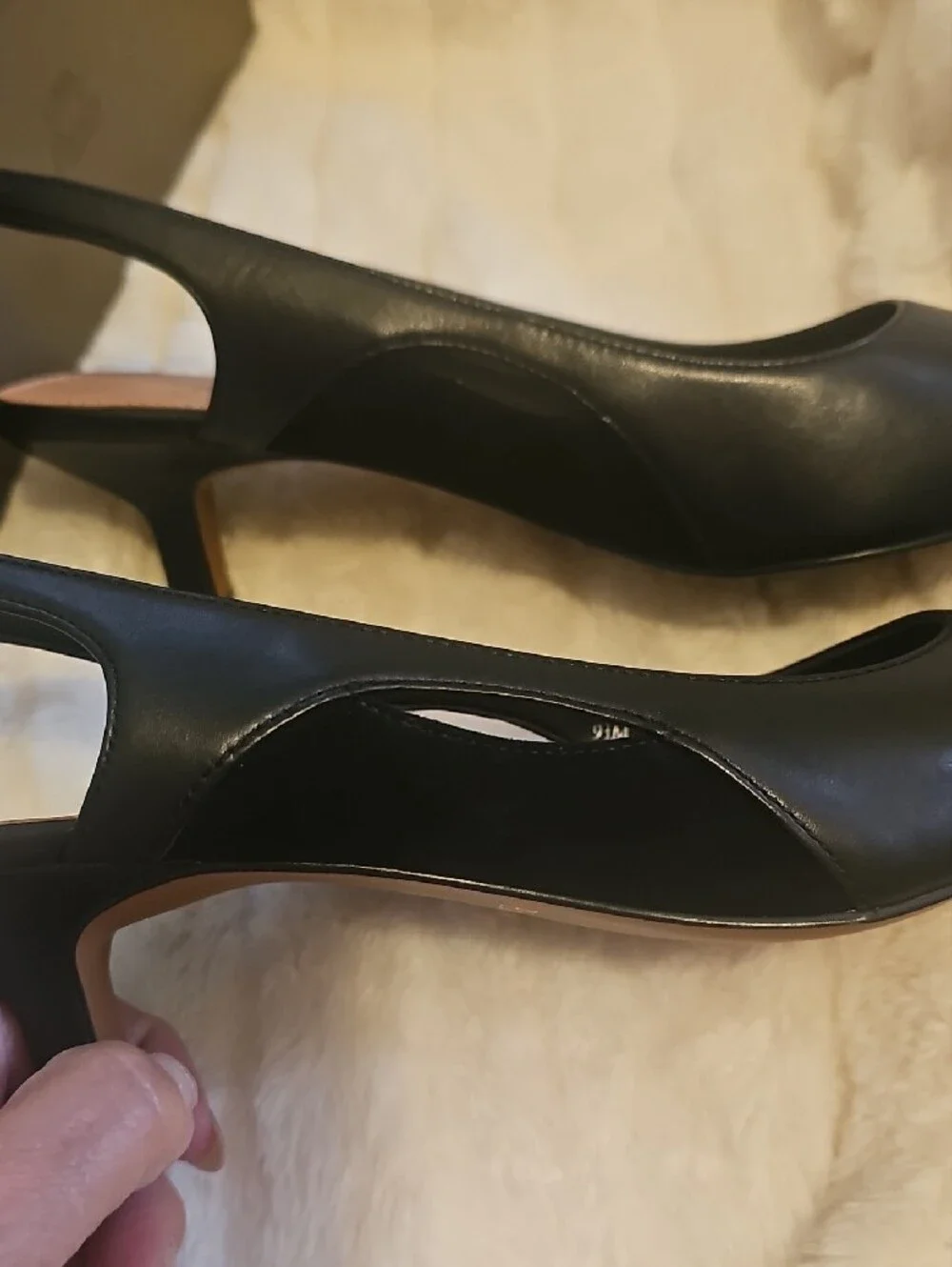 Paolo Black Pointed Slingback Kitten Heels